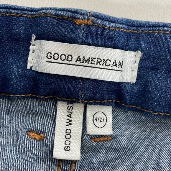 Good American Good Waist High Rise ankle raw hem jeans size 4/27 - Picture 2 of 10